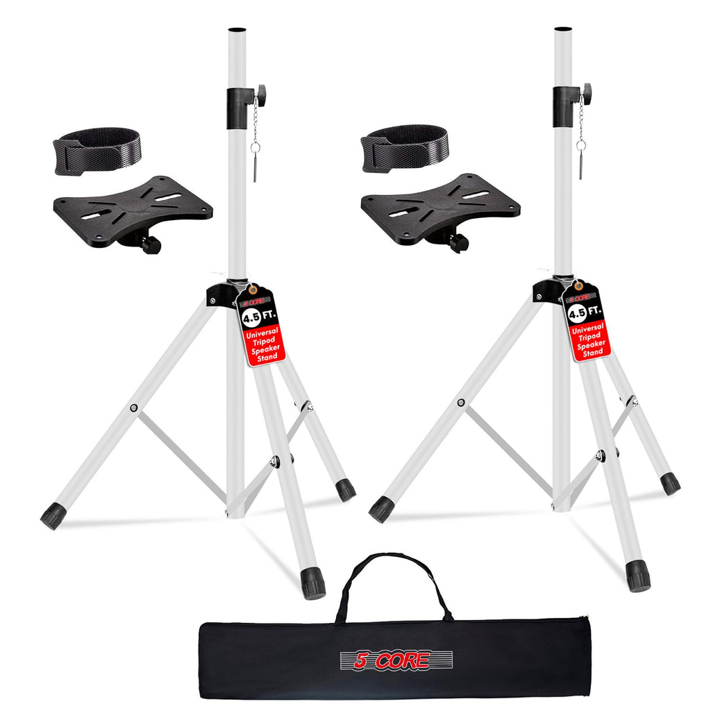 5 Core Speaker Stand Pair Adjustable 31 to 54" PA DJ Tripod Stands Heavy Duty w 35mm Insert 132 Lbs