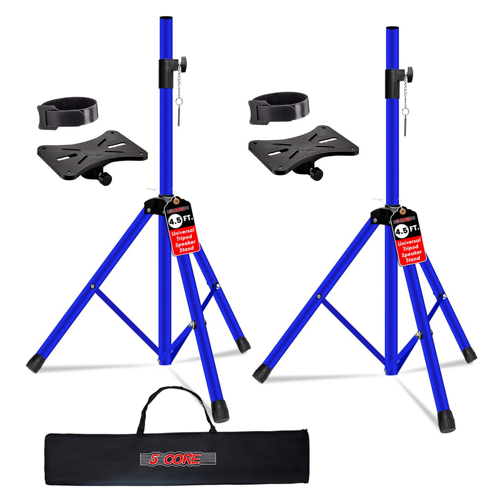 5 Core Speaker Stand Pair Adjustable 31 to 54" PA DJ Tripod Stands Heavy Duty w 35mm Insert 132 Lbs