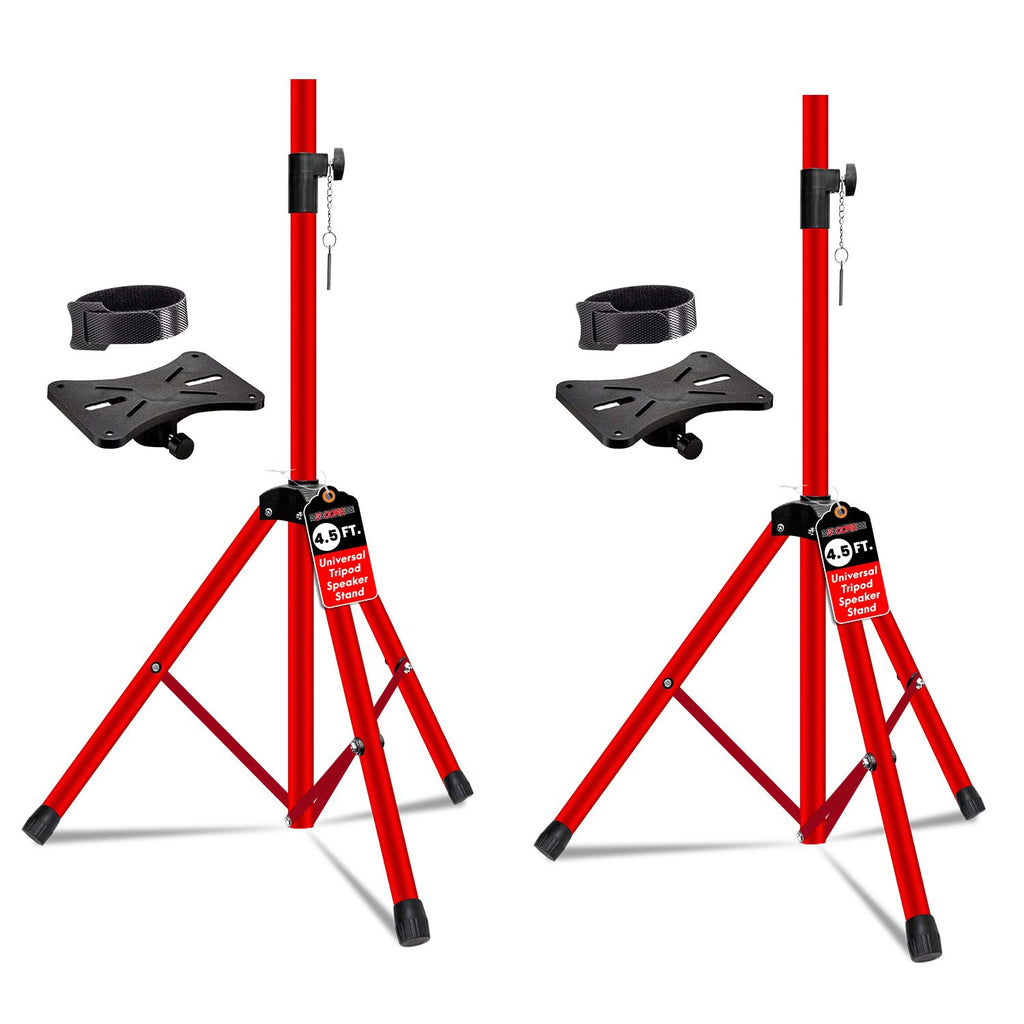 5 Core Speaker Stand Pair Adjustable 31 to 54" PA DJ Tripod Stands Heavy Duty w 35mm Insert 132 Lbs