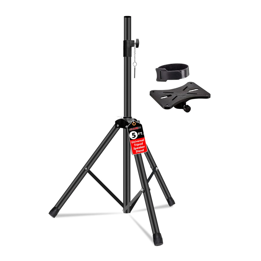5 Core Speaker Stand Tripod Floor Adjustable Up to 60 Inch DJ Studio Monitor Stands Short Pole Mount