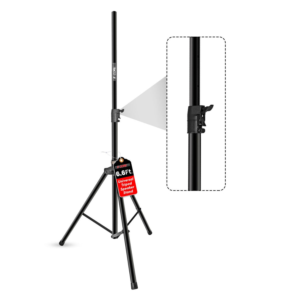 5 Core Speaker Stand Tripod Floor Air Assist Lowering Height Adjustable Upyo 79 inches Heavy Duty DJ Studio Monitor Stands Pole Mount - SSHD HYD AIR BLK
