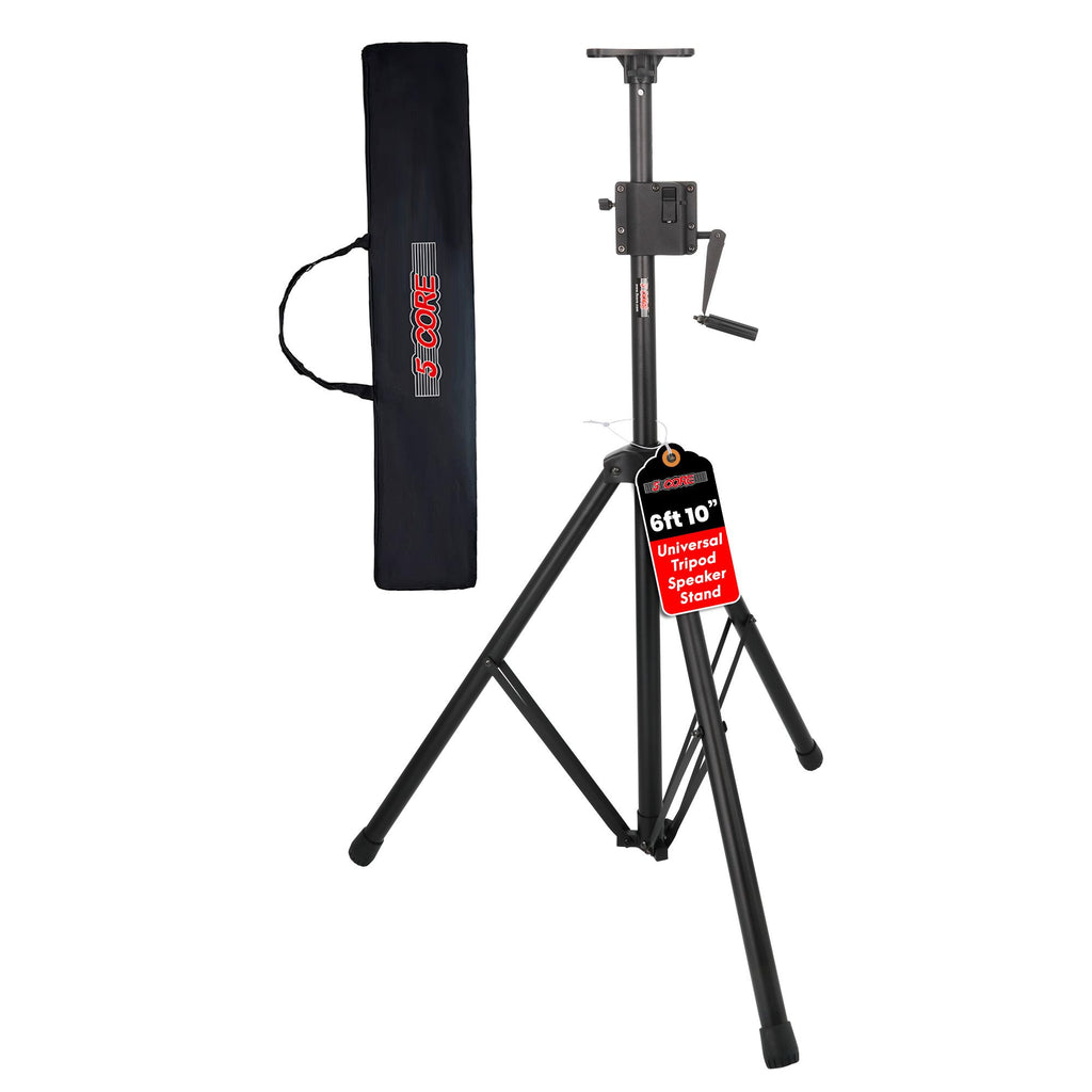 5 Core Speaker Stand Tripod Floor Crank Up Stands upto 82 inches Tall Heavy Duty DJ Studio Monitor Stands Pole Mount - SS HD Crank