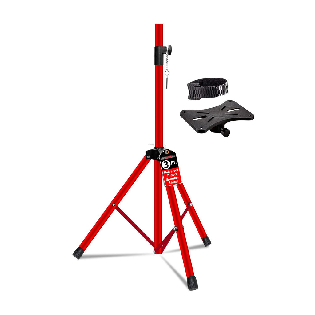 5 Core Speaker Stand Tripod Floor Heavy Duty Adjustable 24 to 36 Inch DJ Studio Short Monitor Stands Pole Mount - SS HD 3FT BLK WOB