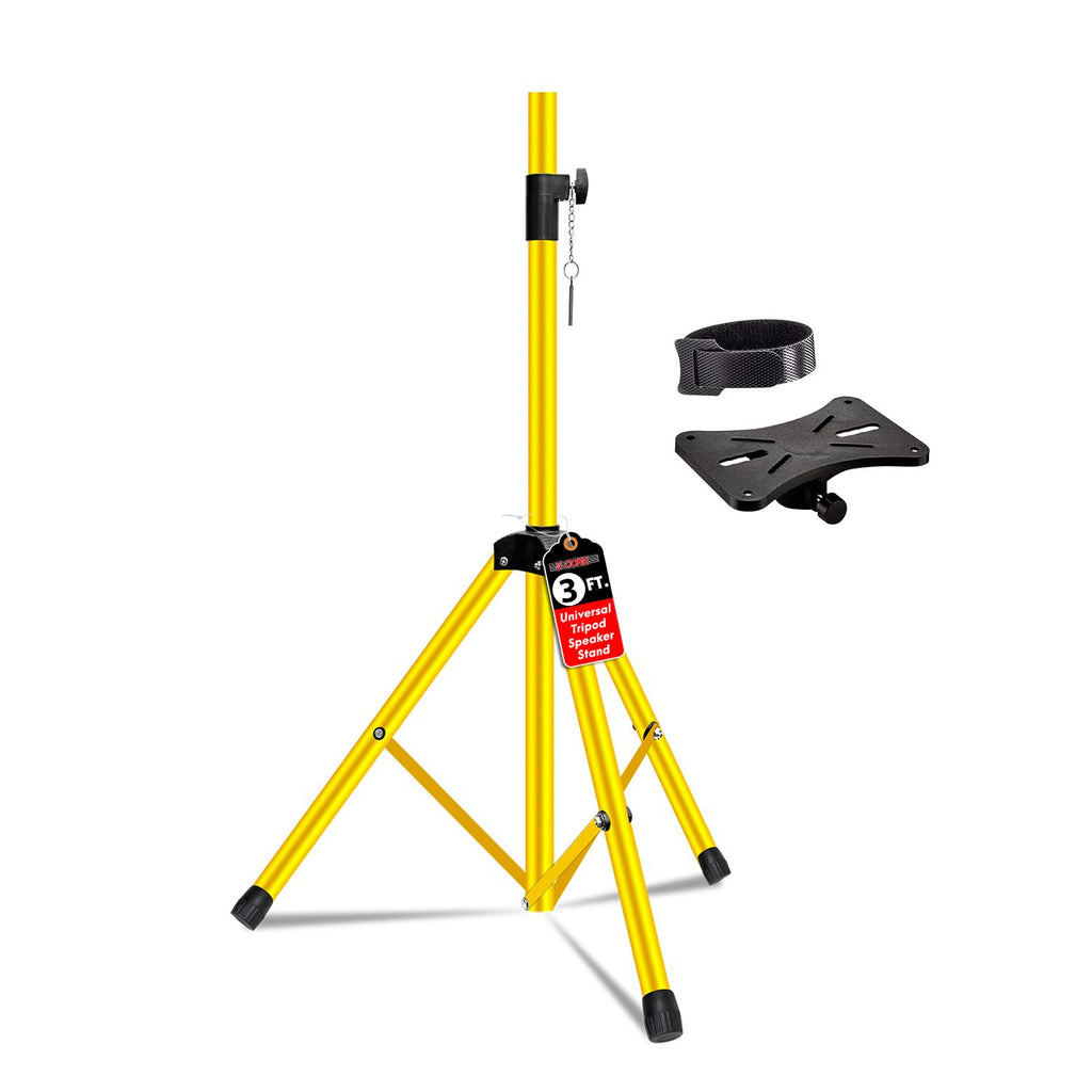 5 Core Speaker Stand Tripod Floor Heavy Duty Adjustable 24 to 36 Inch DJ Studio Short Monitor Stands Pole Mount - SS HD 3FT BLK WOB