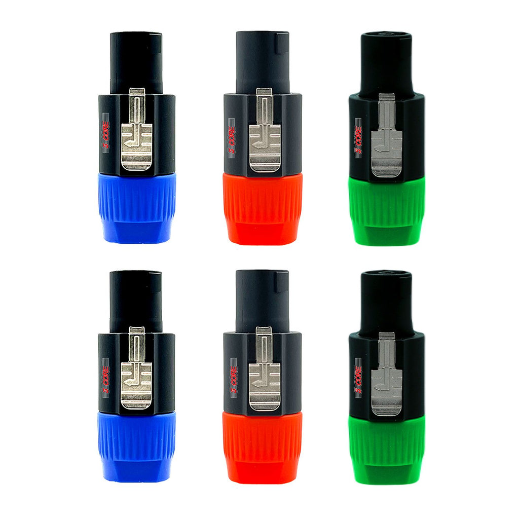 5 Core Speakon Adapter 6 Pack High Quality Audio Jack Male Audio Pin Speaker Adapter Connector