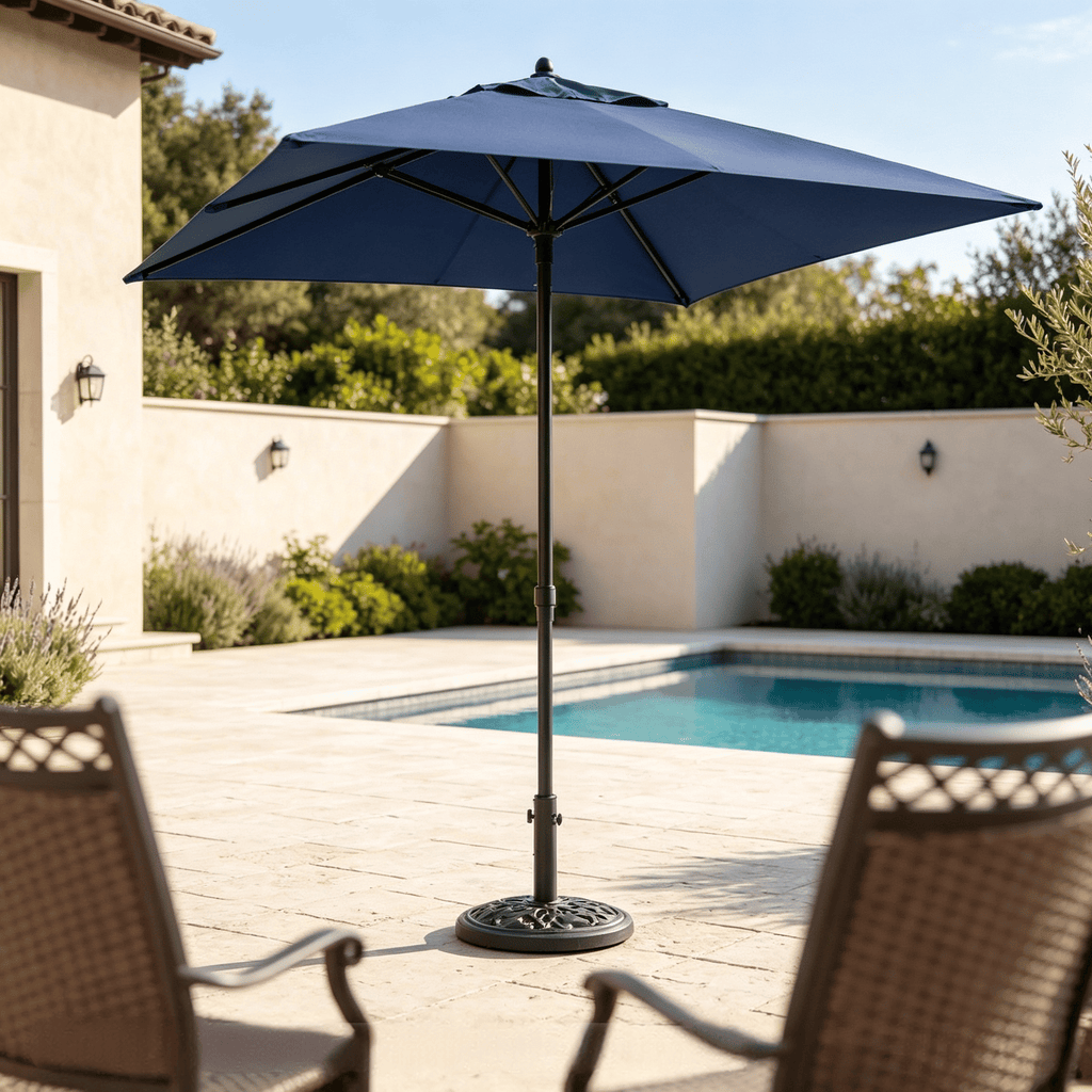 5 Feet Square Market Table Umbrella Patio Shelter with 4 Sturdy Ribs for Outdoor Dining And Entertainment