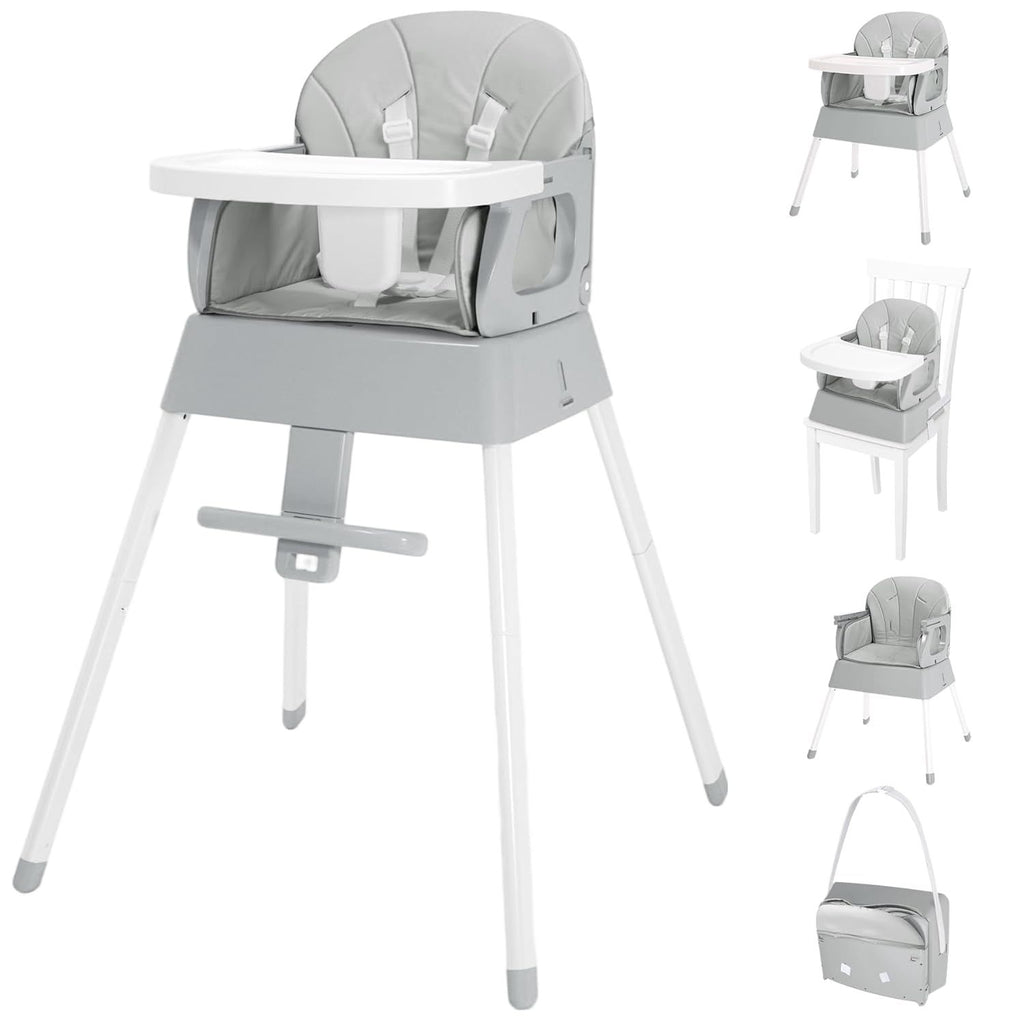 5 in 1 Foldable Baby High Chair,Convertible Highchair for Babies and Toddlers-Portable Infant Booster Seat,Carry Small Box,Dining Chair,Toddler High Chair with 5-Point Harness