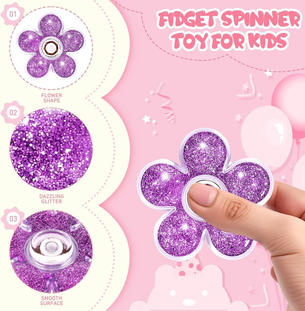 5 Pack Glitter Fidget Spinners Stocking Stuffers. Sensory Fidget Toys for Stress Relief, for Kids, Teens, Boys & Girls