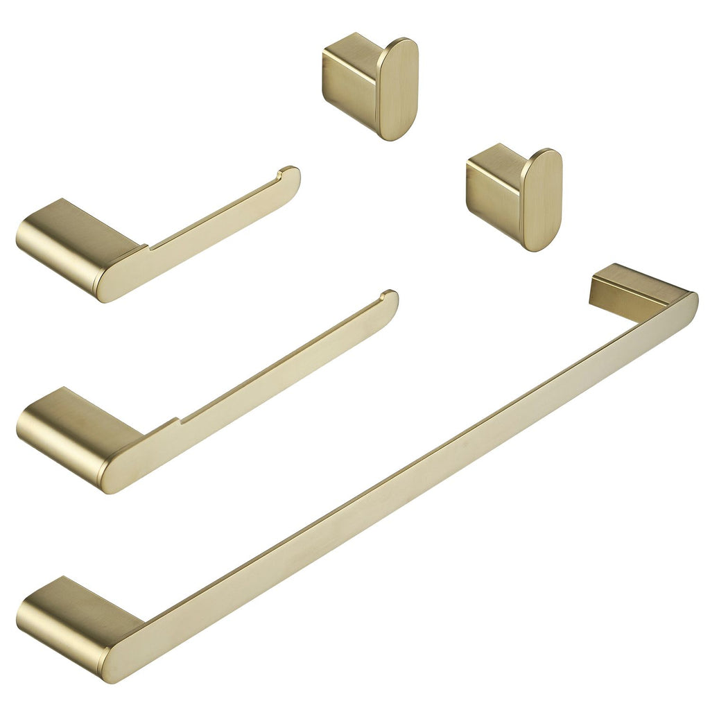 5-Piece Bath Hardware Set with Towel Bar Towel Hook Toilet Paper Holder in Brushed Nickel
