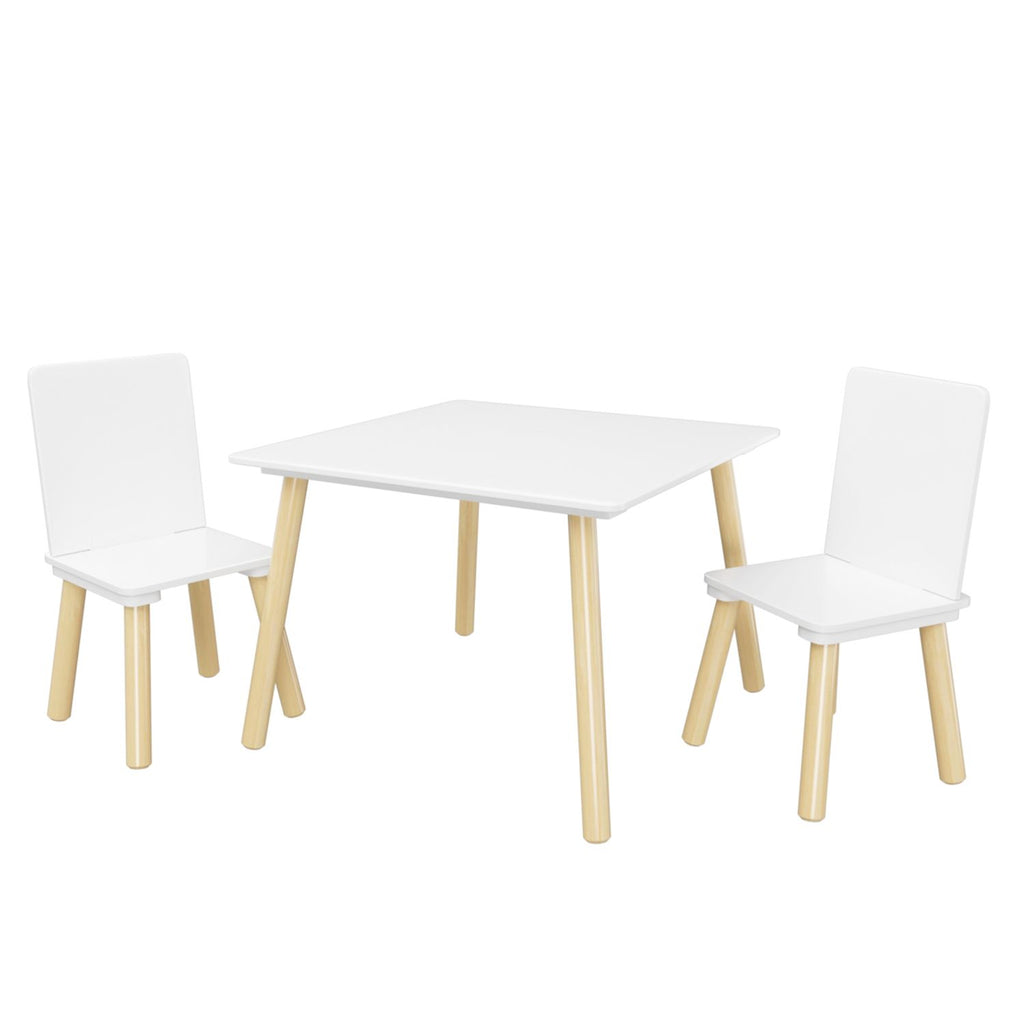 5-Piece Kids Table and Chair Set with 4 Bear Flower Bunny Crown Chairs, Activity Table Set for Eating Learning Playing, Ages 3-8