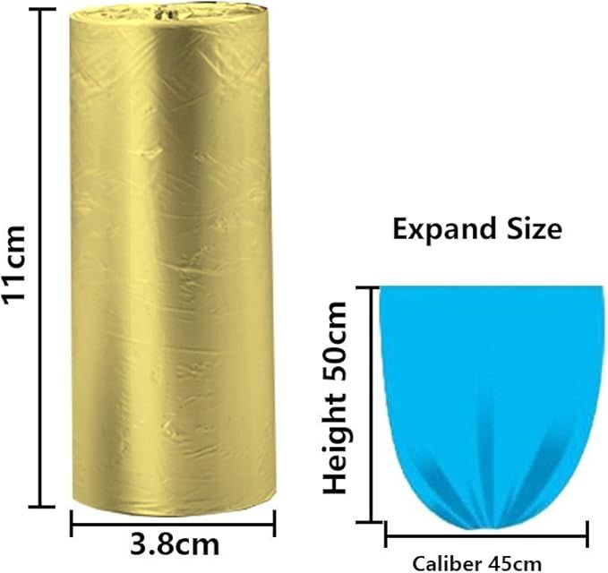 5 Rolls Small Trash Garbage Bags, 4 Gallon Strong Thin Material Disposable, Kitchen,