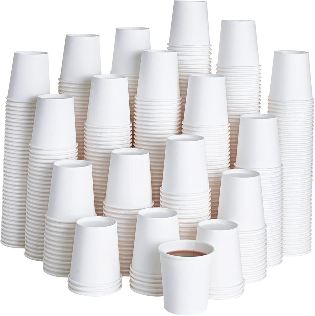 500 Pack 4 oz Paper Cups, White Disposable Paper Coffee Cups for Party, Picnic, and Travel