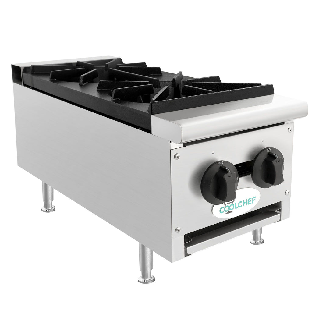 50,000 BTU Commercial Gas Hot Plate 2 Burner NG LP