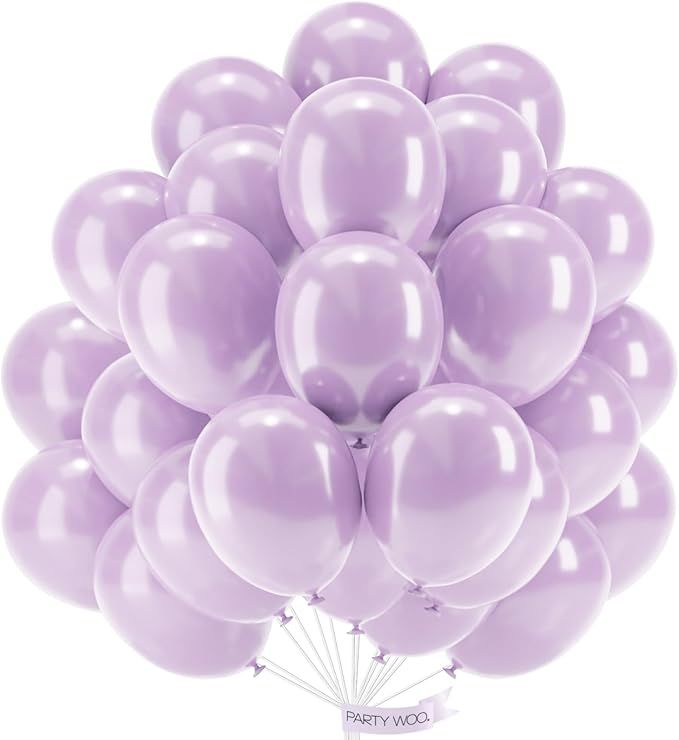 50pcs Pearl Light Purple Balloons, 12inch, Latex, for Balloon Garland, Birthday, Wedding Decorations