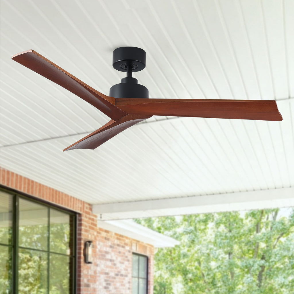 52 in. Black Lowe Profile Ceiling Fan with Light