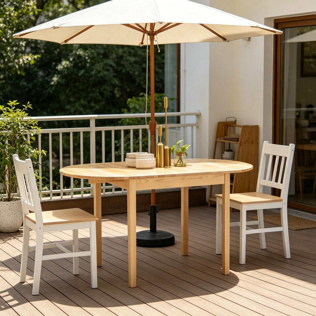 55 Inch Natural Wood Kitchen Table Drop Leaf for Small Spaces Dining Table with Storage Bench Top Quality Home Furniture