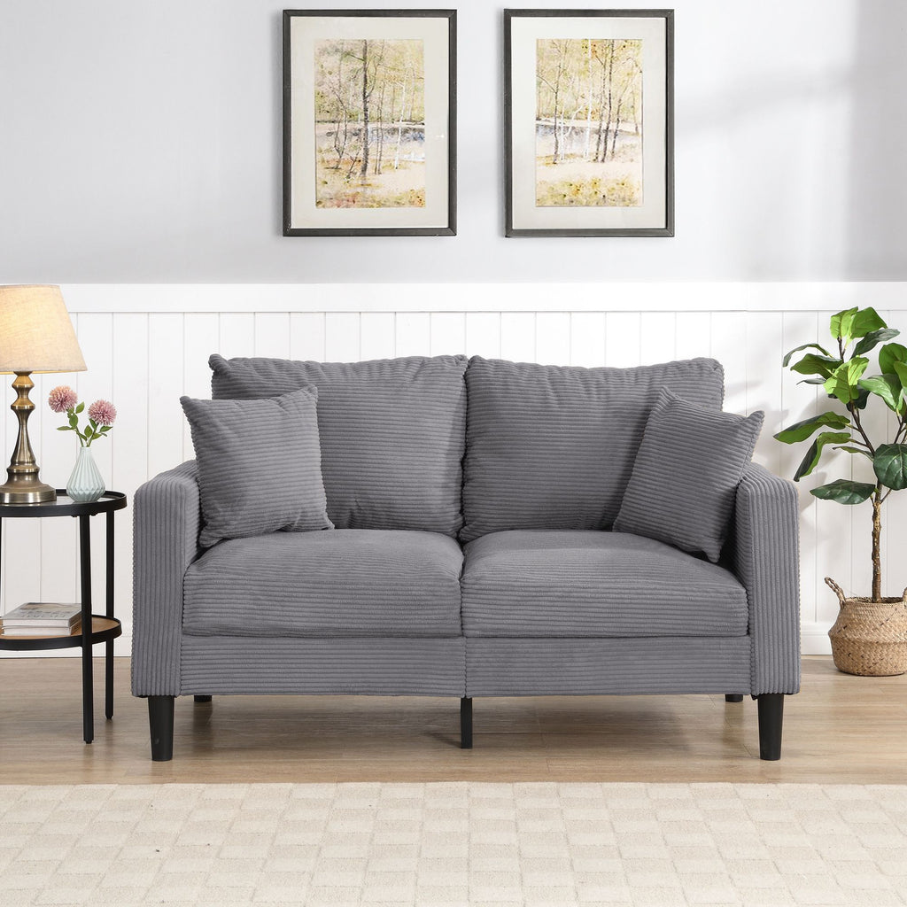 57 " High Resilience Loveseat Sofa, Wooden Frame 2 Seat Sofa, Comfy , Small Space Saving Modern Upholstered Sofa, Living Room Bedroom Apartment Small Space