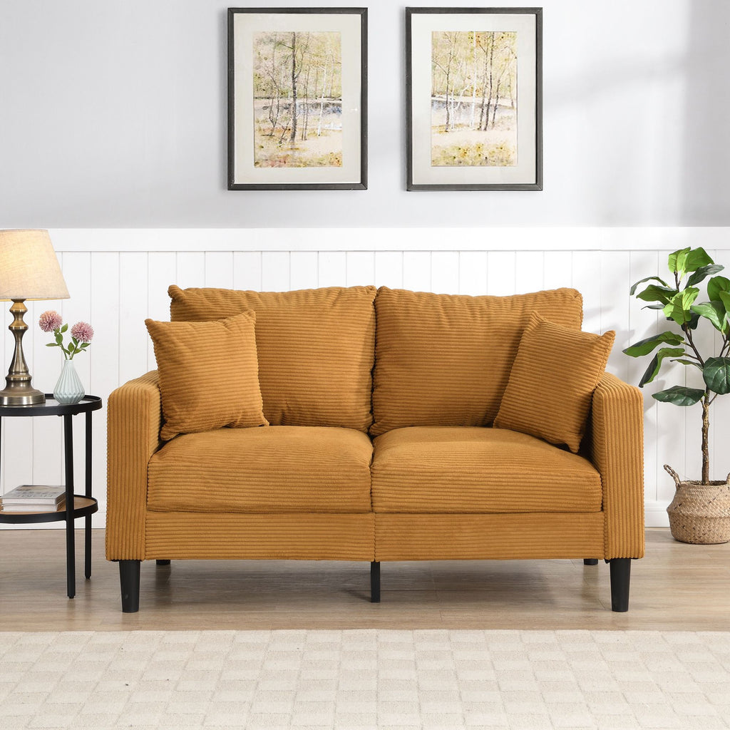 57 " High Resilience Loveseat Sofa, Wooden Frame 2 Seat Sofa, Comfy , Small Space Saving Modern Upholstered Sofa, Living Room Bedroom Apartment Small Space