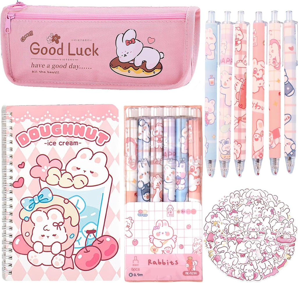 58PCS Cute Rabbit School Supplies Set Kawaii Stationery Kit Back to School