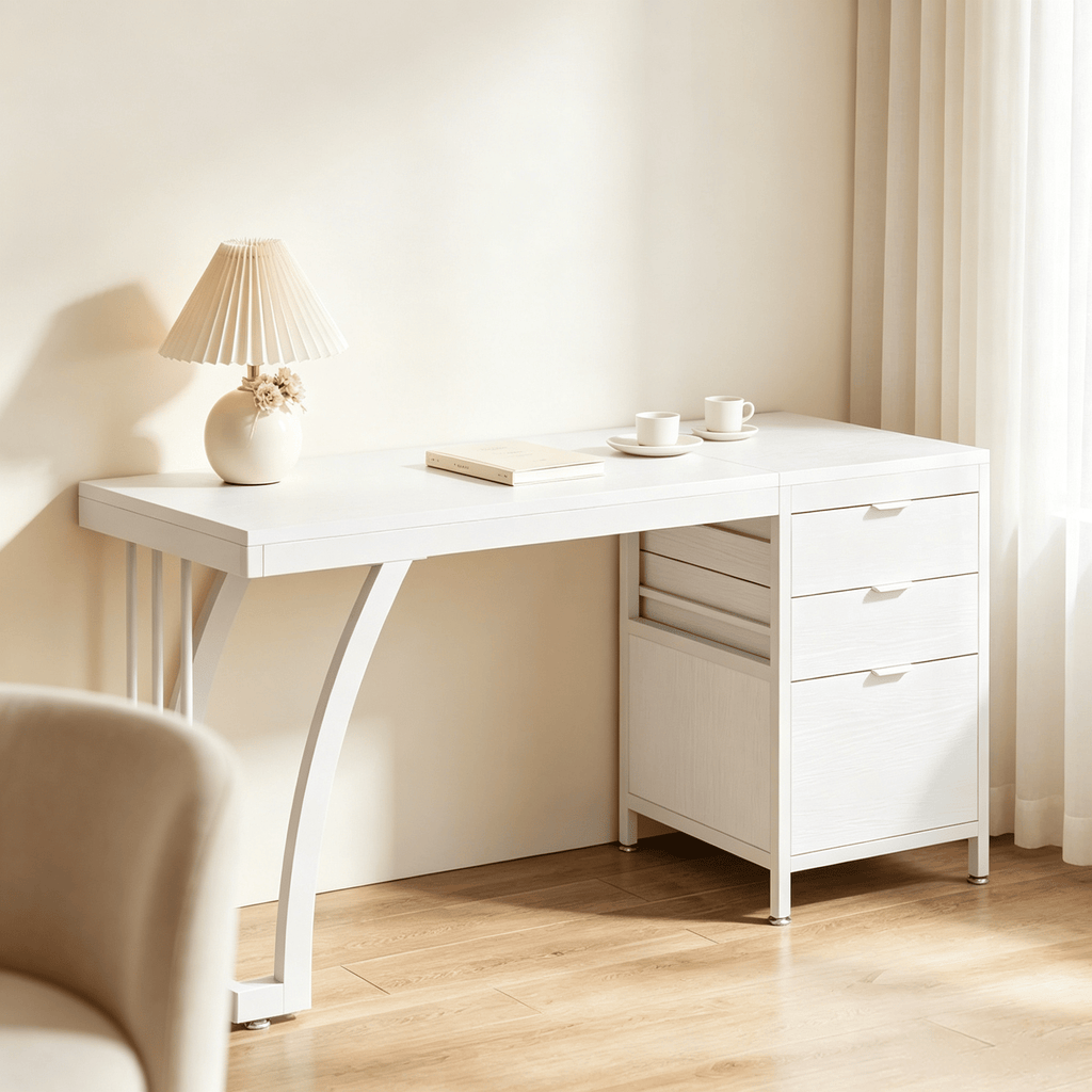 59" 3-Drawer Makeup Vanity Desk with Reversible Drawers Dressing Table for Bedroom Furniture And Home Decor