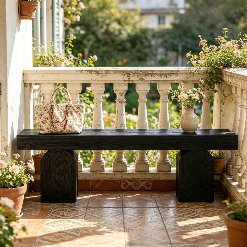 59 Inch Long Entryway Bench with Arched Bases Shoe Bench for Hallway Home Decor And Furniture