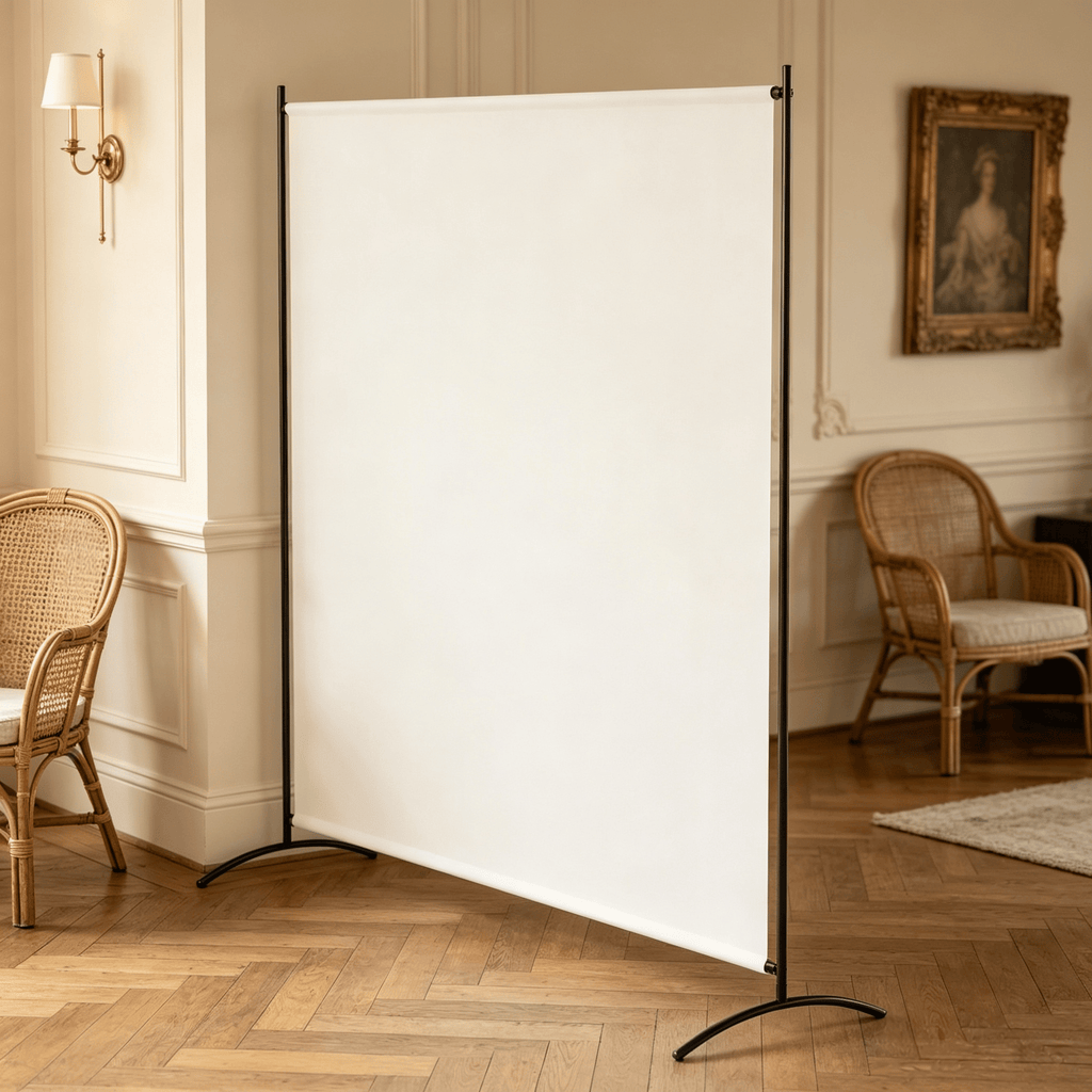 5.9FT Tall Beige Outdoor Privacy Screen Room Divider with UPF30+ Protection Freestanding Privacy Panel for Backyard Garden
