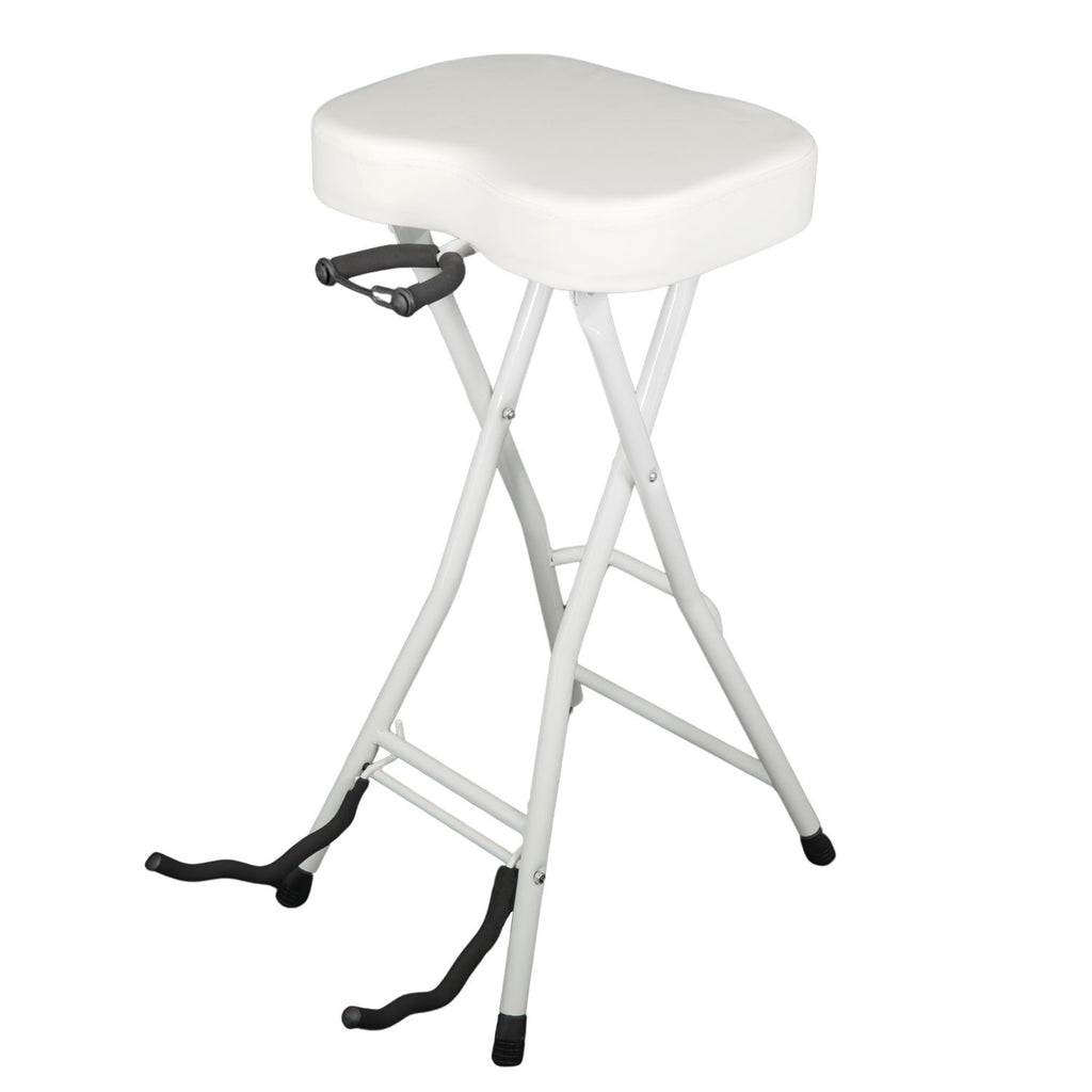 5Core Guitar Stool 3.15" Padded Chair Foldable Heavy Duty Music Seat Built in Foot Rest Guitar Stand