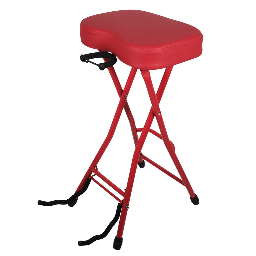 5Core Guitar Stool 3.15" Padded Chair Foldable Heavy Duty Music Seat Built in Foot Rest Guitar Stand