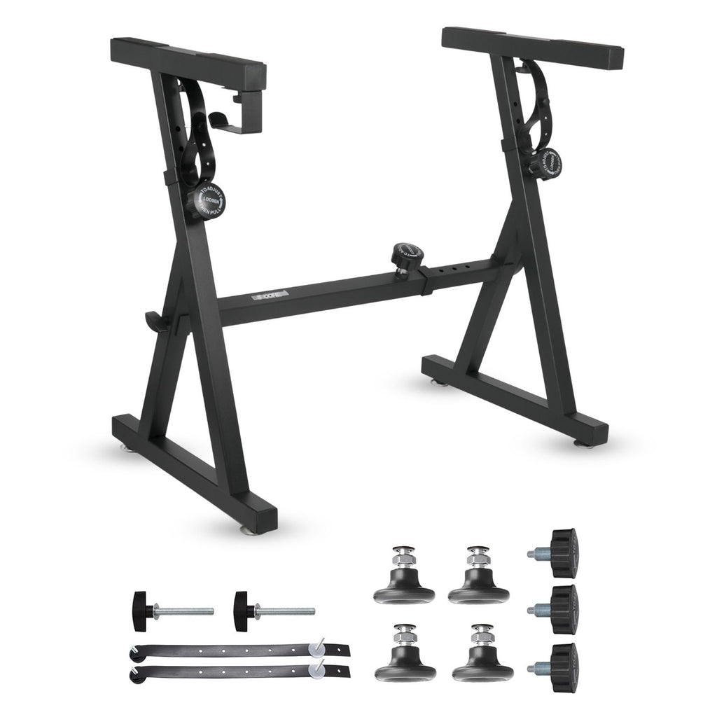 5Core Keyboard Stand Piano Riser Z Style Adjustable Height Width Music Stands for 54 - 88 Key Boards