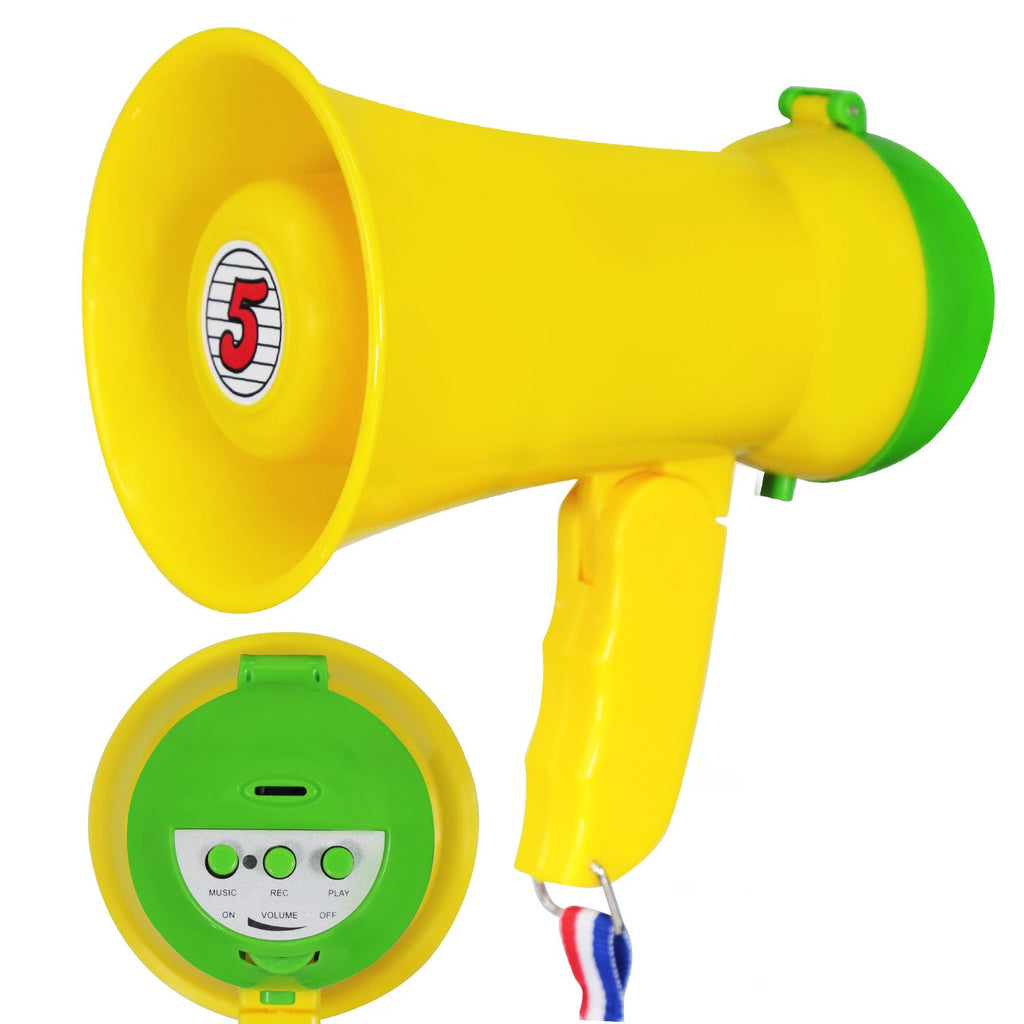 5Core Megaphone 15W Bull Horn Kids PA Speaker w 400 Yards Range Siren Lightweight Loud Mini Megafono