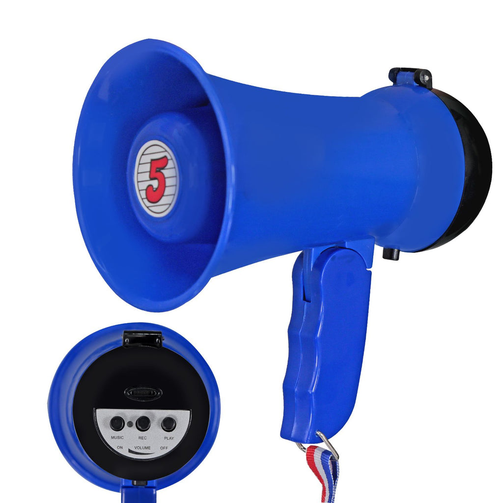 5Core Megaphone 15W Bull Horn Kids PA Speaker w 400 Yards Range Siren Lightweight Loud Mini Megafono