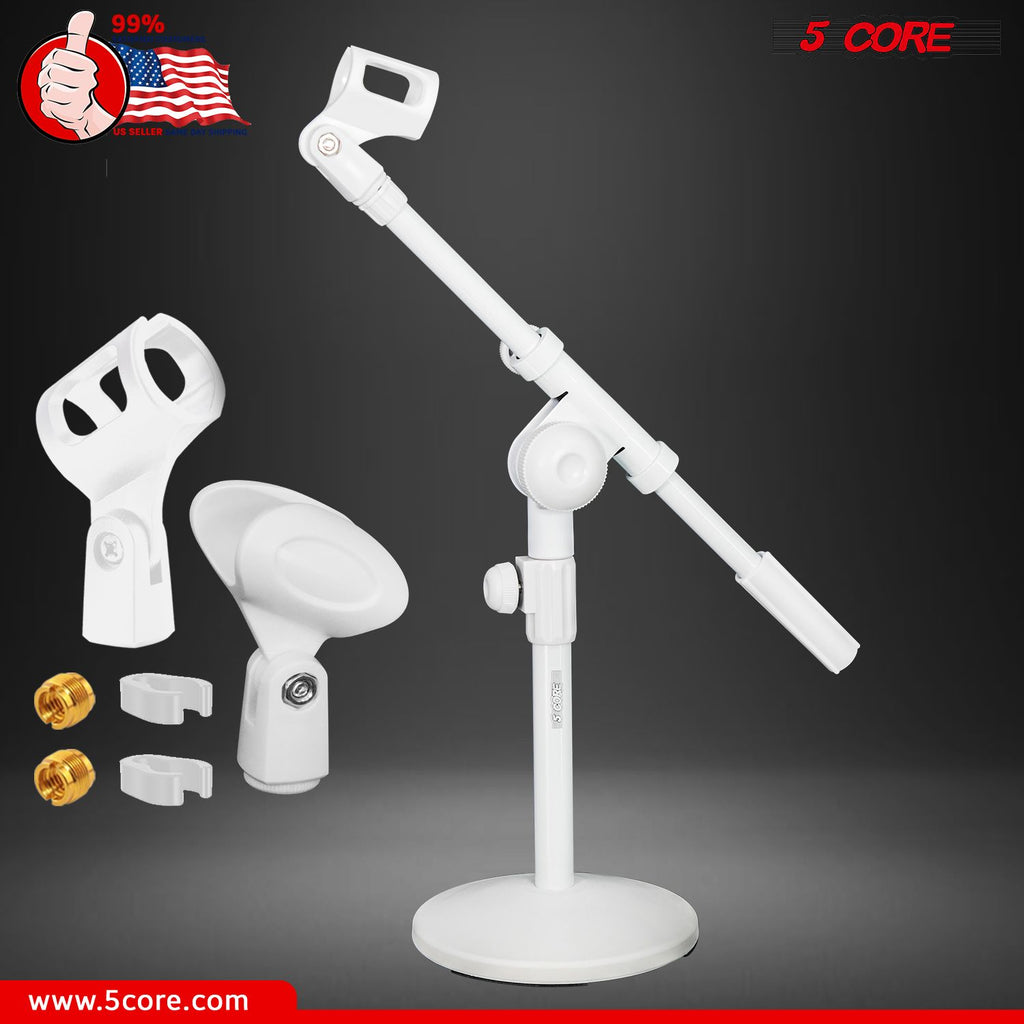 5Core Round Base Desktop Mic Stand Universal Desk Microphone Holder Table Top Stands