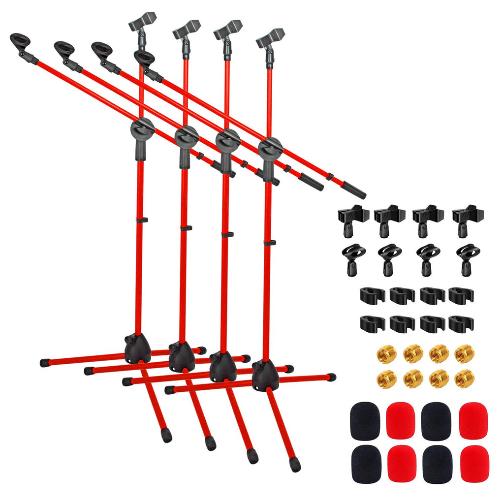 5Core Tripod 4Pcs Mic Stand Adjustable 76" Heavy Duty Floor Microphone Boom Arm