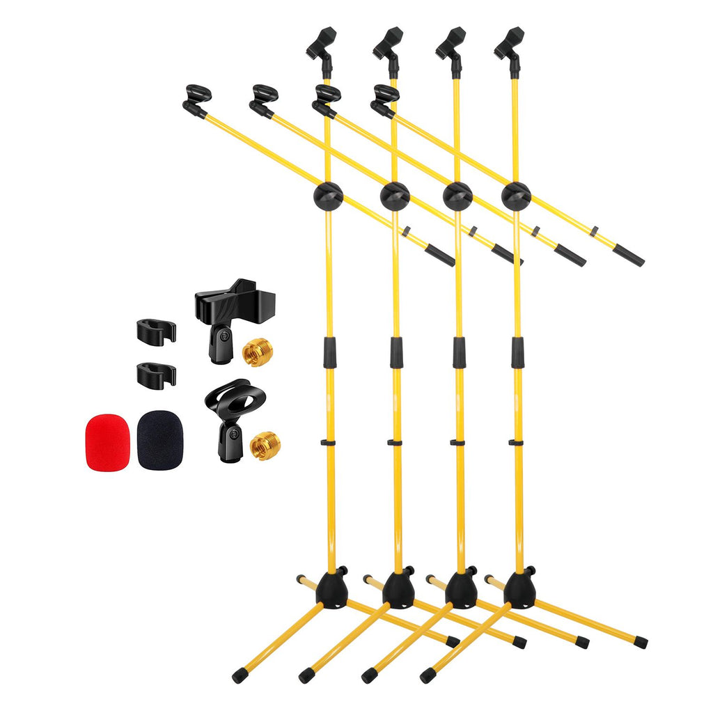 5Core Tripod 4Pcs Mic Stand Adjustable 76" Heavy Duty Floor Microphone Boom Arm