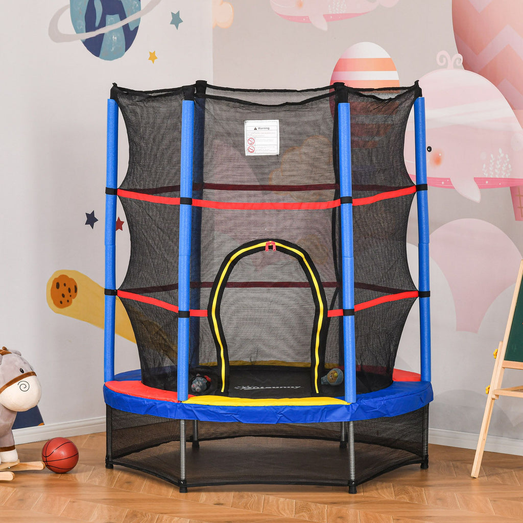 Φ5FT Kids Trampoline with Enclosure Net for Age 3 to 6 Years, Mixed Color