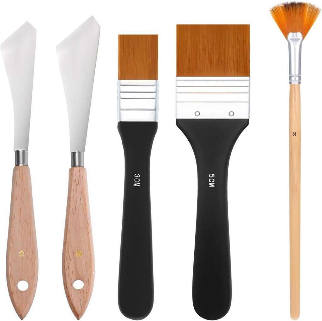 5Pcs Painting Knife Set, Palette Knife Oil Paint Brushes Sets, Oil Painting Supplies Painting Kit, Pallet Knife Paint Knife Pallet Knife for Acrylic Paint for Oil Canvas Acrylic Painting