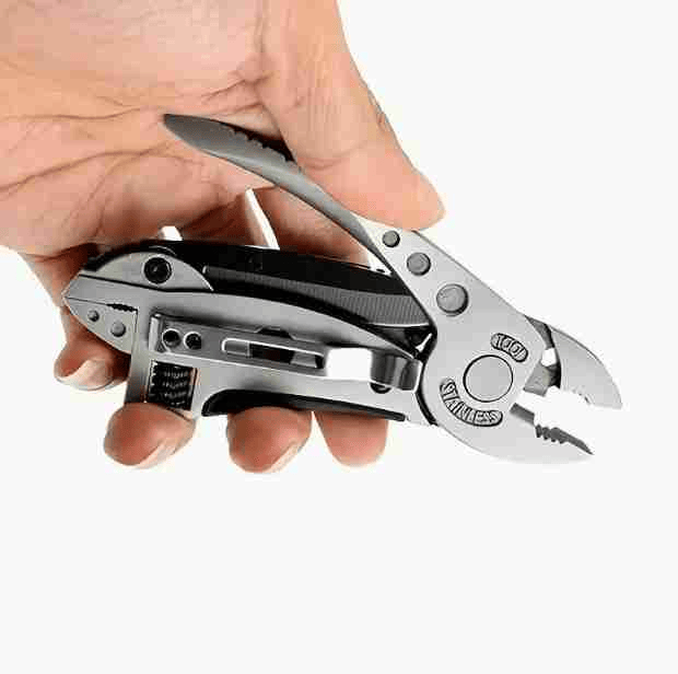 6 in 1 Portable Multitool Wrench Plier,Stainless Steel Multitool Adjustable Wrench Screwdriver Bits Pliers with Screwdriver,Bottle Opener & Saw Blade for Camping Survival Hunting Picnic DIY
