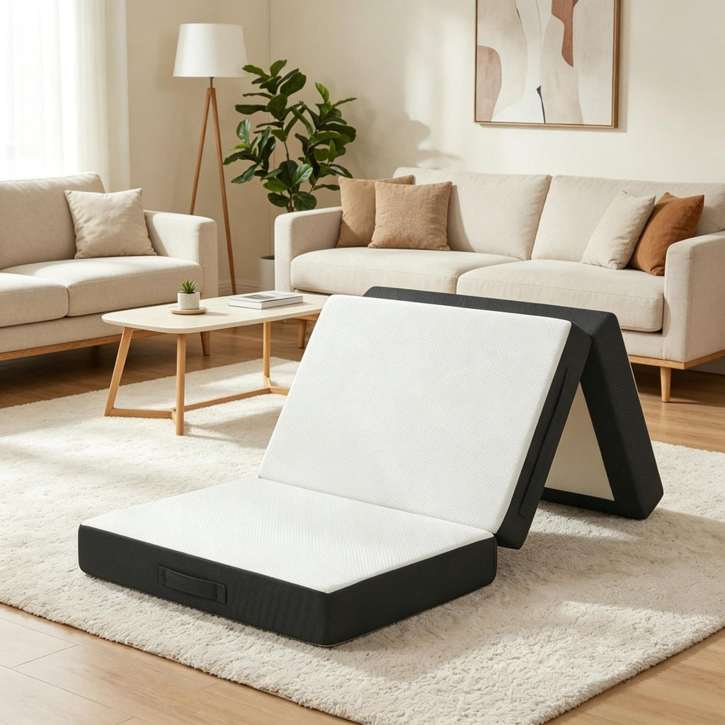 6 Inch Trifold Memory Foam Mattress for Guest Camping RV Travel Yoga - USA Made 75x38x6