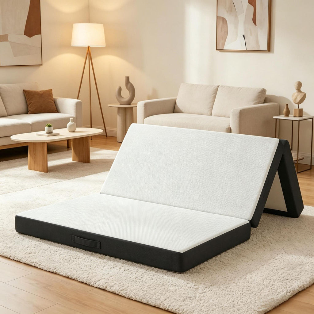 6 Inch Trifold Memory Foam Mattress for Guest Camping RV Travel Yoga - USA Made 75x54x6