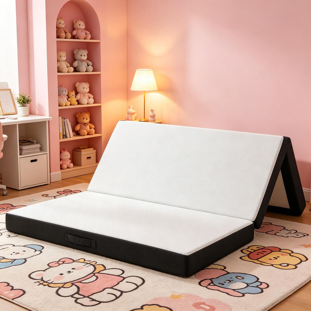 6 Inch Trifold Memory Foam Mattress for Guest Camping RV Travel Yoga - USA Made 80" X 60" X 6" Foldable Portable Bed for All Ages