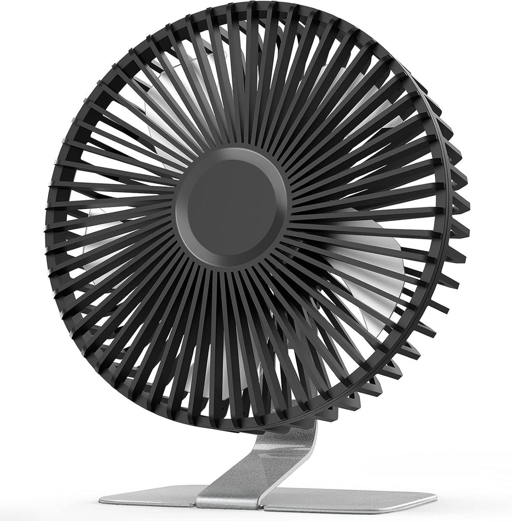 6-inch USB Small Desk Fan, 4 Speeds, Ultra-quiet, 90° Adjustment for Better Cooling, Portable Mini Powerful Desktop Table Fan, Personal Fan for Home Office, Metal Base