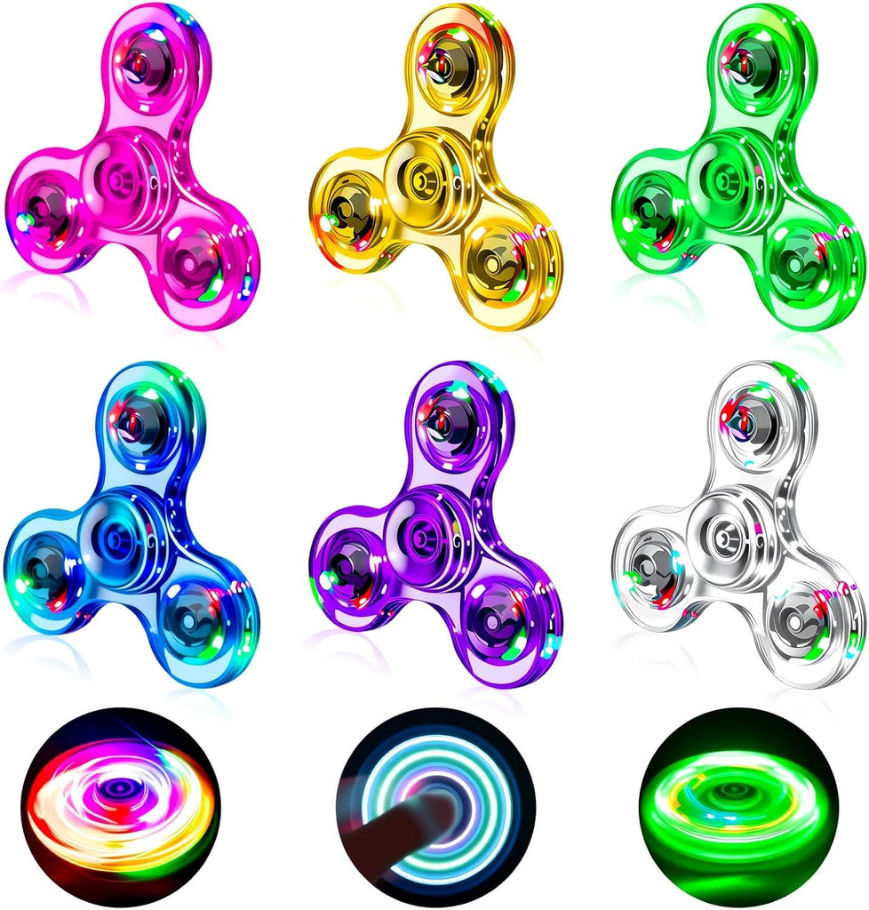 6 Pack LED Light Up Fidget Spinners Stocking Stuffers