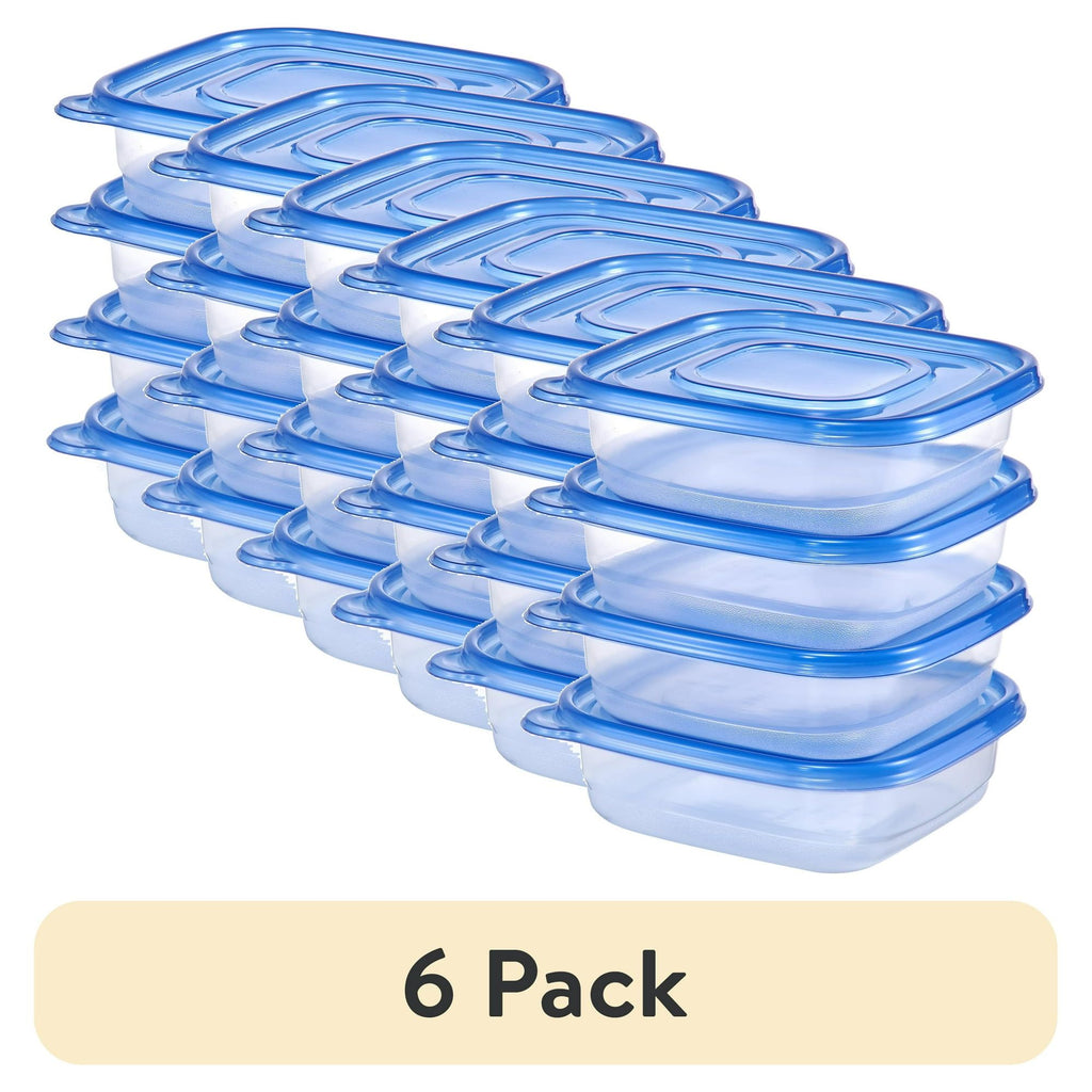6 pack Plastic Square Food Storage Container