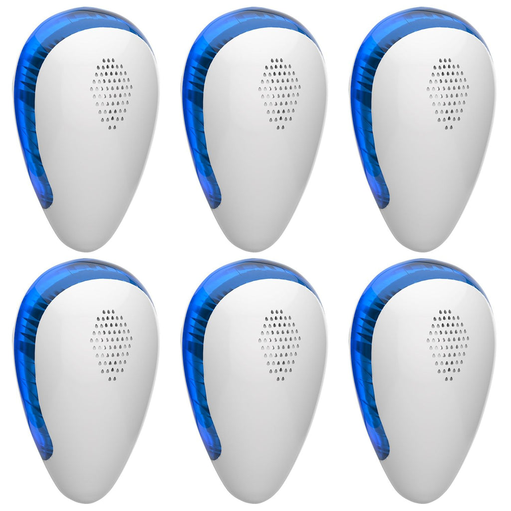 6 Pack Ultrasonic Pest Repeller Indoor Plug In Bug Repellent Mosquito Spider Ant Roaches Mice Control for Bedroom Garage Warehouse Office