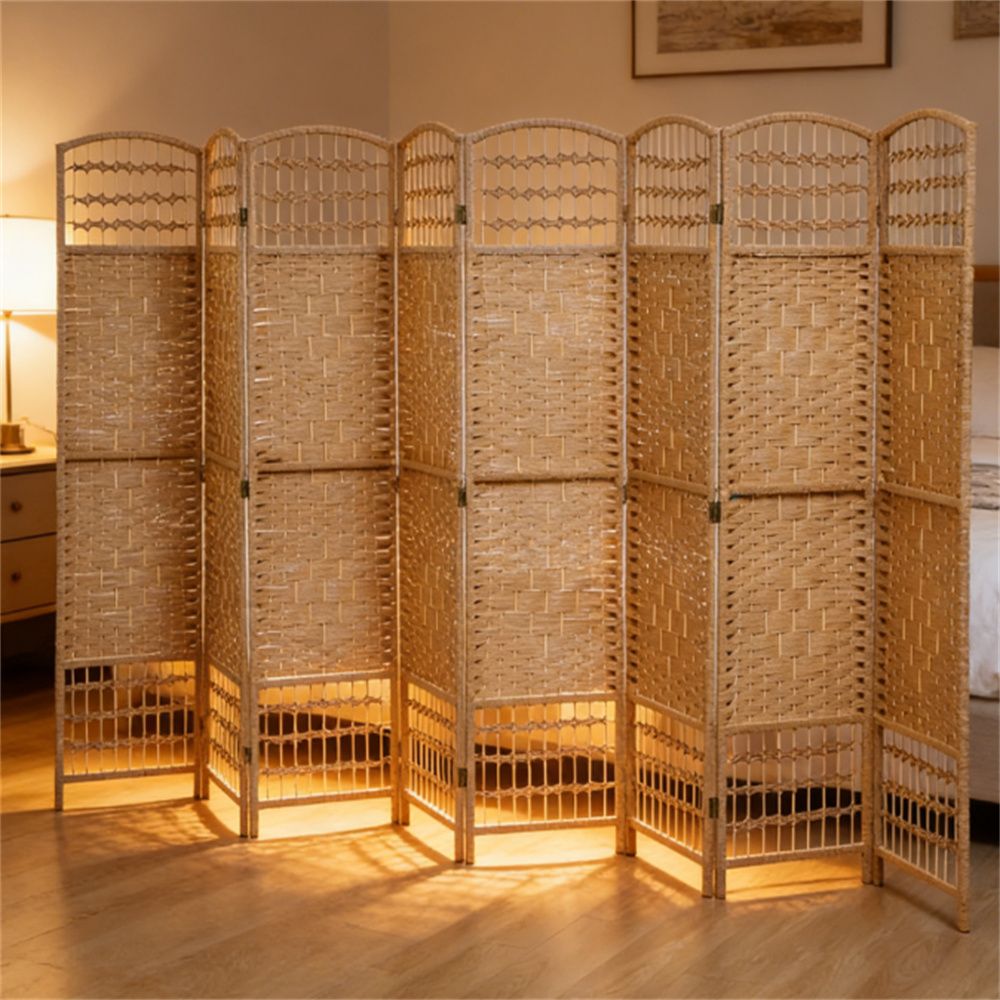 6-panel folding bedroom partition board, portable privacy screen