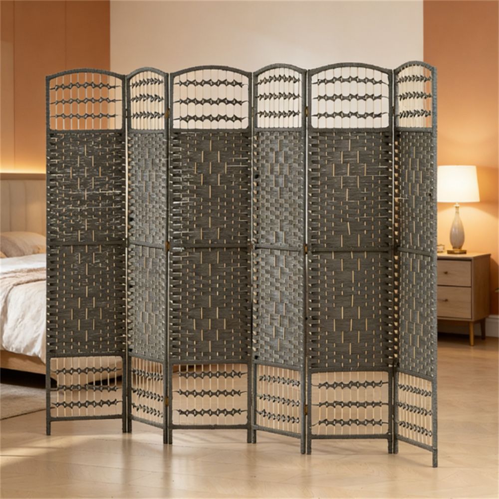 6-panel folding bedroom partition board, portable privacy screen