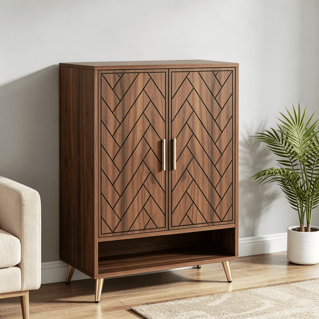 6-Tier Wooden Shoe Cabinet Organizer with Adjustable Shelves for Home Entryway Storage Solution