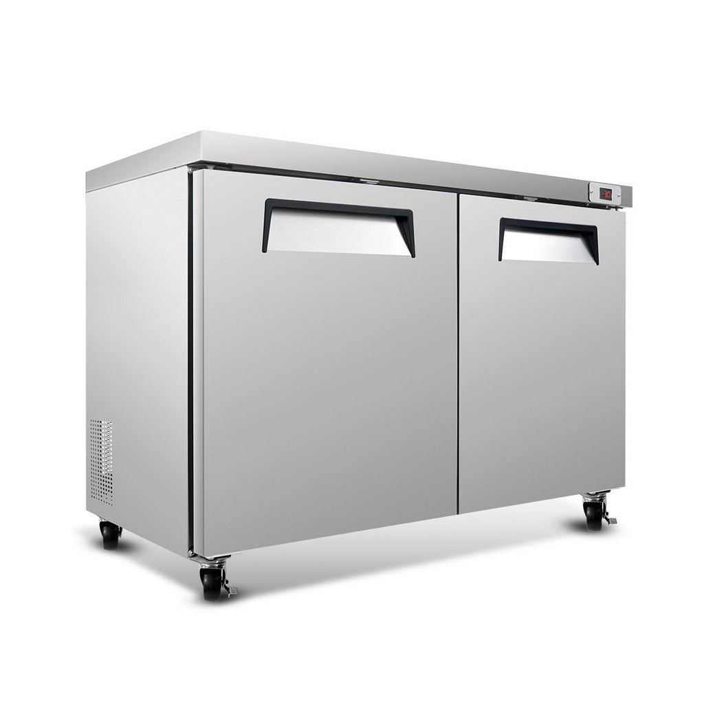 60" Commercial Under Counter Freezer 2 Door 18.5 Cu.ft Undercounter Work Top Freezers ETL Approved