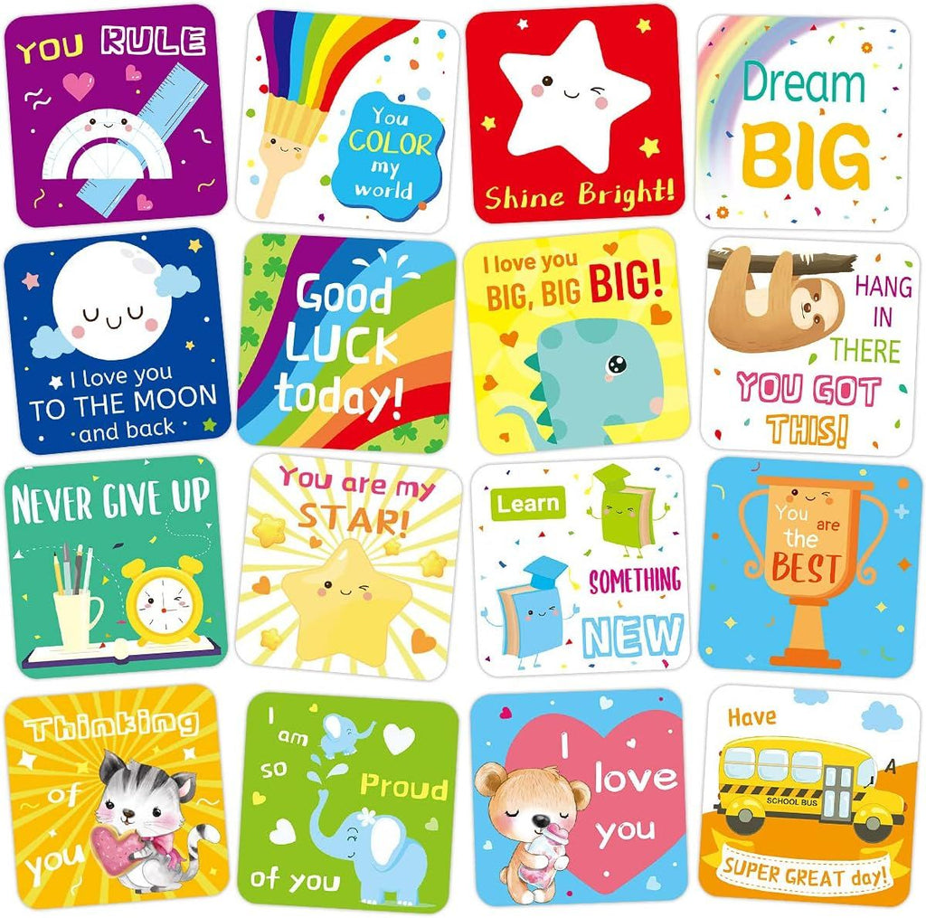 60 Lunch Box Notes for Kids Cute Motivational and Inspirational Thinking of You Cards for Boy's and Girl's Lunchbox