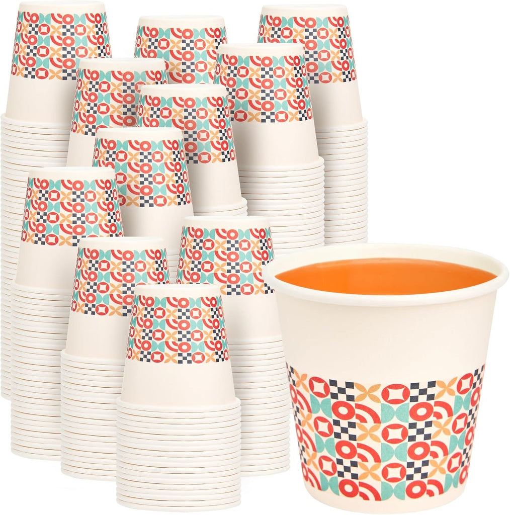 600 Pack 3 oz Bathroom Cups, Disposable Paper Cups with Rolled Rim, Small Paper Mouthwash Cup for Guest Bathrooms, Vanity & Office Use, Puzzle